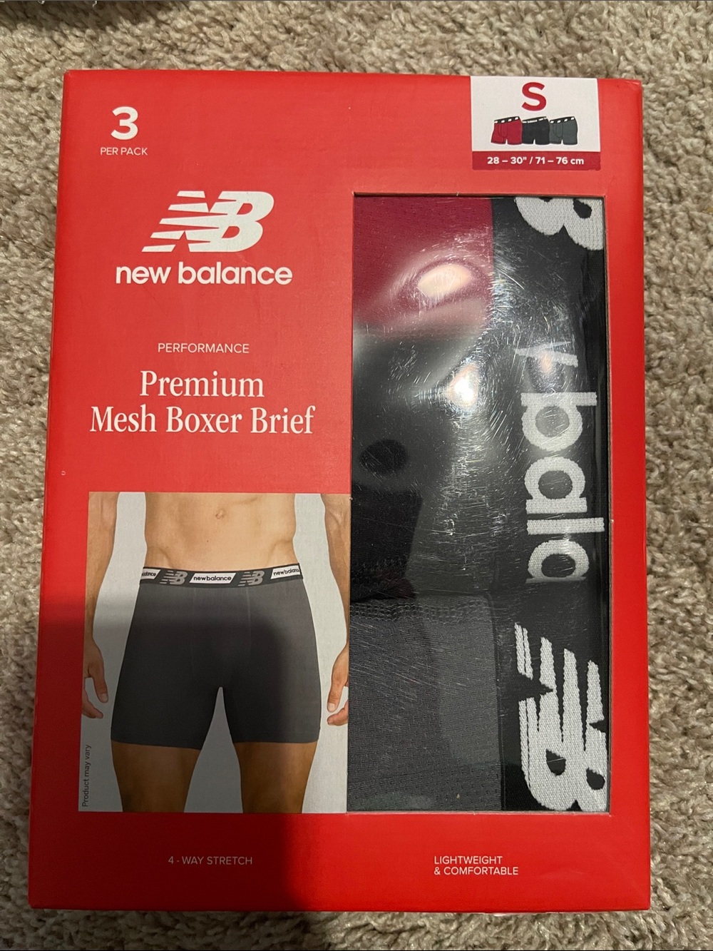 NIP- New Balance - Men’s S, M & XL- 3 pack mesh boxer briefs